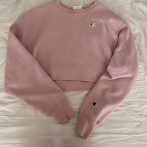 Champion light pink cropped crewneck
